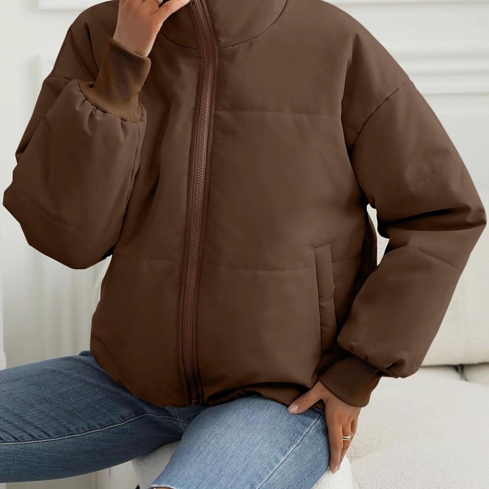 Brown Puffer Jacket - image 1